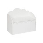 Banc coffre enfant nuage bois blanc 60x30cm - atmosphera createur dinterieur