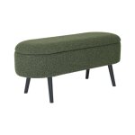 Banc coffre - sweeek - sherpa - kaki - bois de pin - design contemporain - 112x44x50cm