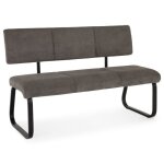 Banc design vilas si�ge avec 3 places banquettes avec dossier rev�tement en tissu gris fonc� et pi�tement ...