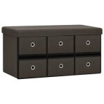 Banc dentrée pliable marron foncé ovonni - 76x38x38 cm - rangement confortable avec 3 tiroirs Banc dentrée pliable marron foncé ovonni - 76x38x38 cm - rangement confortable avec 3 tiroirs