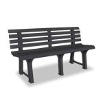 Banc de jardin - no name - 1455 x 49 x 74 cm - plastique - rsine - anthracite