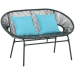 Outsunny - banquette de jardin - acier - 132x72x83cm - noir
