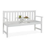 Relaxdays banc de jardin avec table int�gr�e 3 places banquette bois terrasse balcon hxlxp�: 90x152x56 ...