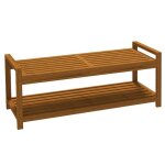Banc de jardin avec tagre et assise  lattes en bois dacacia