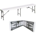 Terre jardin banc de jardin pliable 183x30x44 cm acier et plastique - 4 places - compact - blanc Terre jardin banc de jardin pliable 183x30x44 cm acier et plastique - 4 places - compact - blanc