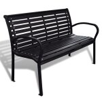 Vidaxl banc de jardin 125 cm acier et wpc noir 41556