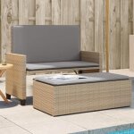 Banc de jardin - vidaxl - beige - convertible en canap� - lit - coussins confortables - polyrotin