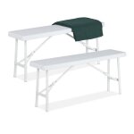 Relaxdays banc pliant lot pratique de 2 terrasse jardin camping plastique pliable hlp 42 x 100 x 25 cm ...