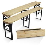 Lot de 2 bancs pliants brasserie en bois 180 cm - oviala