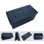 Banc pliant ottoman avec espace de stockage finition pique et capitonne 76 x 38 x 38 cm noir charge ...