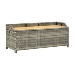 Banc de rangement de jardin - vidaxl - résine tressée - gris - coffre spacieux - meuble de jardin Banc de rangement de jardin - vidaxl - résine tressée - gris - coffre spacieux - meuble de jardin