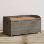 Banc de rangement - gris - résine tressée - bois dacacia - 2 personnes - extérieur Banc de rangement - gris - résine tressée - bois dacacia - 2 personnes - extérieur