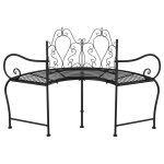 Banc tour darbre - fydun - 150 cm - acier - noir - design �l�gant