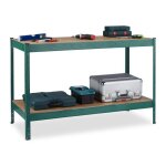 Relaxdays banc de travail 600 kg hxlxp : 91 x 141 x 61 cm 2 niveaux r�glables table acier & mdf �tabli ...