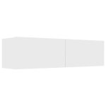 Banc tv - meuble tv - table tv ovonni blanc 120x30x30 cm laqu - design contemporain - 2 compartiments ...