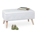 Relaxdays banc sige avec espace de rangement housse velours 40 l rembourr pieds en bois entre 41x80x40c ...