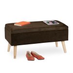 Relaxdays banc siège avec espace de rangement housse velours 40 l rembourré pieds en bois entrée 41x80x40c ... Relaxdays banc siège avec espace de rangement housse velours 40 l rembourré pieds en bois entrée 41x80x40c ...