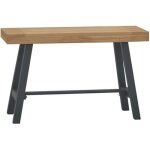 Banc - vidaxl - 80 cm - bois massif teck - vintage - int�rieur - marron et noir