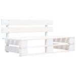 Banc - vidaxl - palette de jardin - bois massif - blanc - r�sistant aux intemp�ries