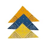 Bandana foulard lot de 3 orange jaune bleu noir 100% coton