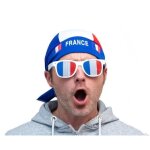 Bandana supporter france - party pro - accessoire de mode - bleu - blanc - rouge - adulte - extrieur ...