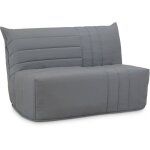 Banquette bz 2 places becci - tissu gris - matelas bultex - l142 x p101 x h95cm - fabrication fran�aise ...