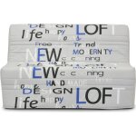 Banquette bz - tissu imprim gris - l143 x p97 x h89cm - joe