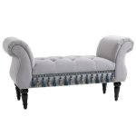 Homcom - banquette - polyester - 117x40x58cm - gris