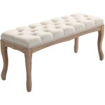 Homcom - banc banquette dint�rieur - bois - 110x38x49cm - beige
