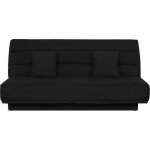 Banquette clic clac 120x190 - tissu noir - melissa Banquette clic clac 120x190 - tissu noir - melissa
