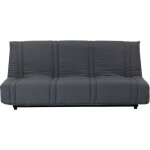 Banquette clic clac 3 places - anthracite - style contemporain - l 193 x p 92 cm - lena