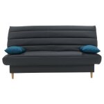 Banquette clic clac 3 places - tissu anthracite - style scandinave - l 190 x p92 cm - liv