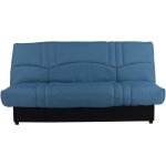 Banquette clic - clac - 3 places - tissu bleu canard - 190 x 90 x 92 cm - pixie
