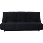 Banquette clic clac 3 places - tissu noir - style contemporain - l 193 x p 92 cm - lena