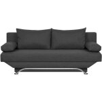 Banquette convertible 3 places avec coffre de rangement - tissu gris anthracite - l187 x p 91 x h 82 ...