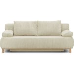 Banquette convertible 3 places mika - velours côtelé beige - coffre de rangement - l 192 x h 84 x p 93 ... Banquette convertible 3 places mika - velours côtelé beige - coffre de rangement - l 192 x h 84 x p 93 ...
