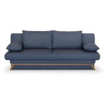 Banquette convertible - 3 places - naoto - tissu bleu foncé - coffre de rangement - 202 x 98 x 98 cm Banquette convertible - 3 places - naoto - tissu bleu foncé - coffre de rangement - 202 x 98 x 98 cm