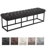 Banquette design - clp - amun - tissu 100% polyester - piètement métal noir - 150 cm Banquette design - clp - amun - tissu 100% polyester - piètement métal noir - 150 cm