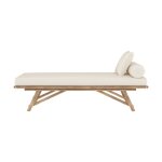 Banquette de jardin en bambou avec matelas blanc - vadella - rendez - vous d�co
