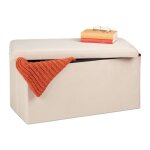 Relaxdays banquette de rangement revêtement velours 80 l salon coffre à assise matelassée 38x77x39 cm ... Relaxdays banquette de rangement revêtement velours 80 l salon coffre à assise matelassée 38x77x39 cm ...