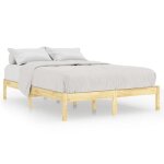 Cadre de lit - garosa - 140x190 cm - bois massif - 2 places - montage facile