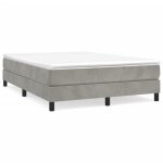 Sommier � ressorts - garosa - bao - velours gris clair - 140x190 cm - 2 places