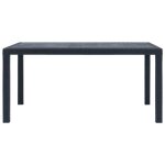 Bao table de jardin anthracite 150x90x72 cm plastique aspect rotin - 7658797044986