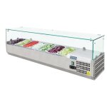 Vitrine inox réfrigérée à ingrédients 7 x gn 1 / 4 (p)100 mm 150 w 220 v - mono Vitrine inox réfrigérée à ingrédients 7 x gn 1 / 4 (p)100 mm 150 w 220 v - mono