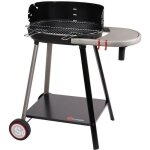 Barbecue � charbon de bois avec tablette int�gr�e noir 85x54x89 cm
