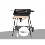 Barbecue charbon bergamo + pince en inox - somagic