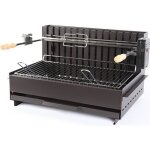 Barbecue charbon vertical original vulcain tourne broche acier - 61 x 33 cm - le marquier