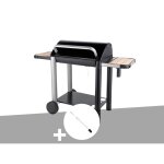 Barbecue charbon vulcano 3000 + kit tournebroche - somagic