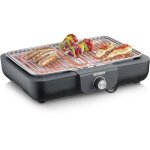 Barbecue lectrique severin - pg8554 - surface de cuisson 37x29 cm - thermostat rglable - 2300w