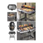 Barbecue electrique sur pieds ou de table gris 2000w + set de 4 accessoires pour barbecue acier inoxydable ...
